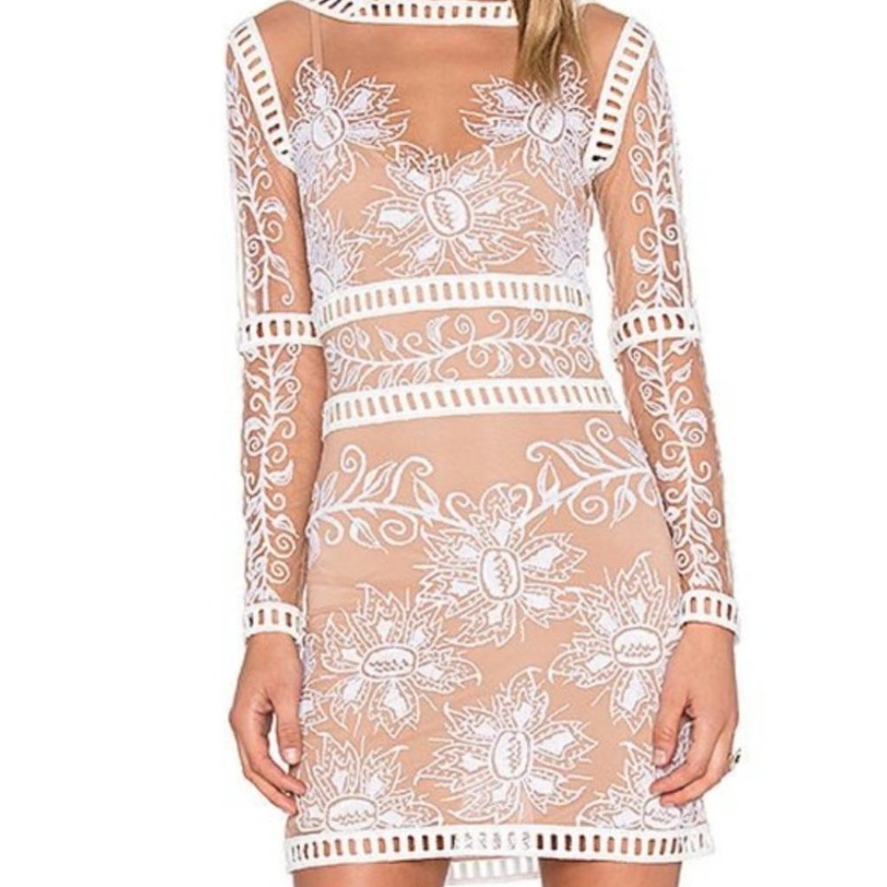 For Love & Lemons White Desert Nights Mini Dress